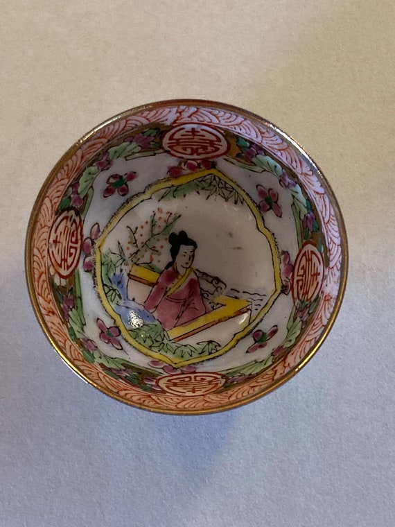 Vintage Japan Egg Shell Porcelain Hand Painted Sake Cup in Box Etsy