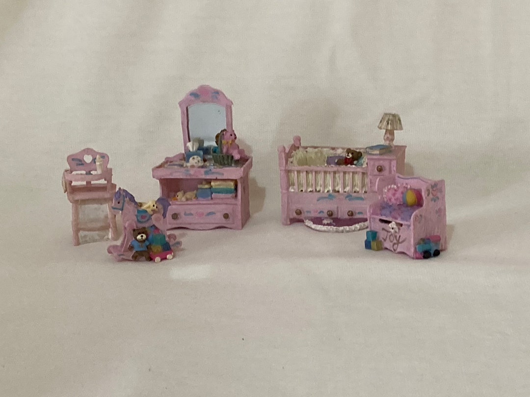 Miniature Victorian Dollhouse Nursery Furniture Set Etsy