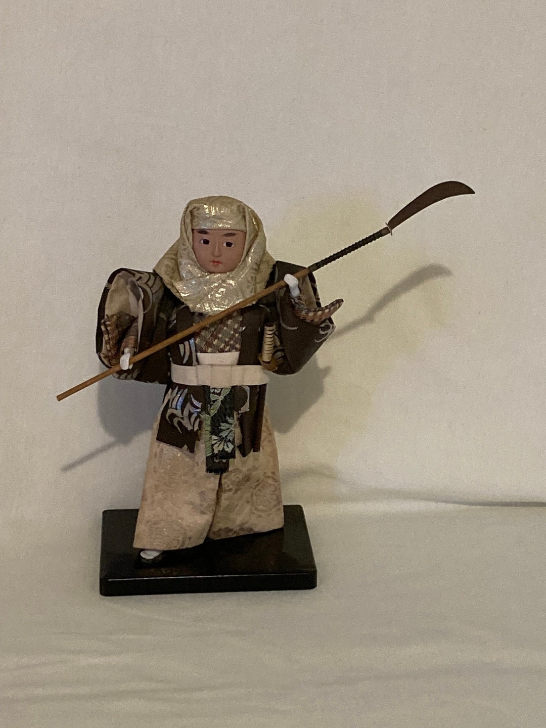Vintage Japanese Samurai Warrior Doll on Stand Etsy