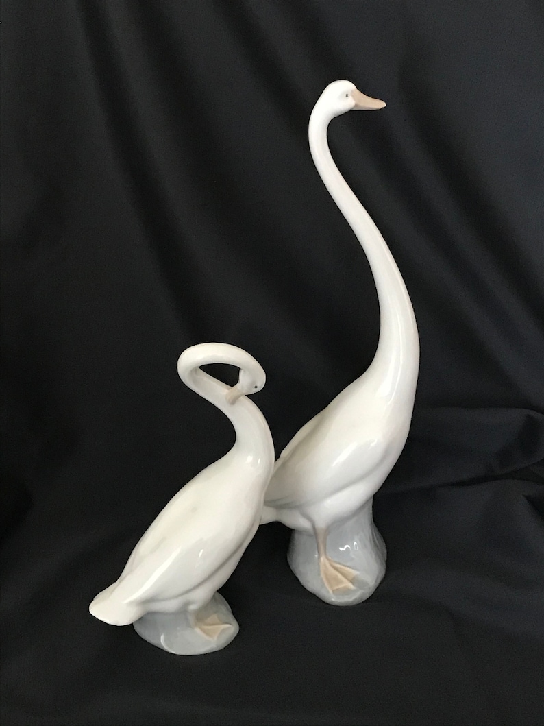 Vintage 1977 Lladro Nao Porcelain Long Neck Geese Etsy