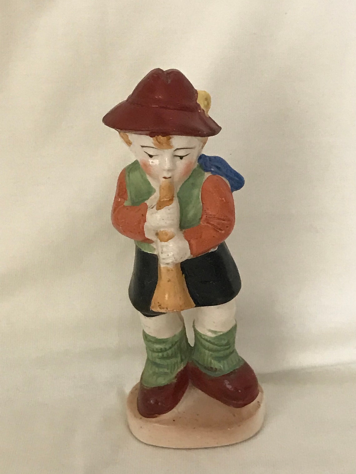 Pair of German Hand Painted Figurines Children Playing Music Etsy