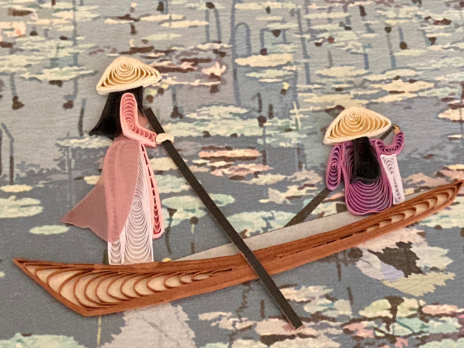 Thuat Liem Vietnam quilling art of two Vietnamese girls in a Etsy
