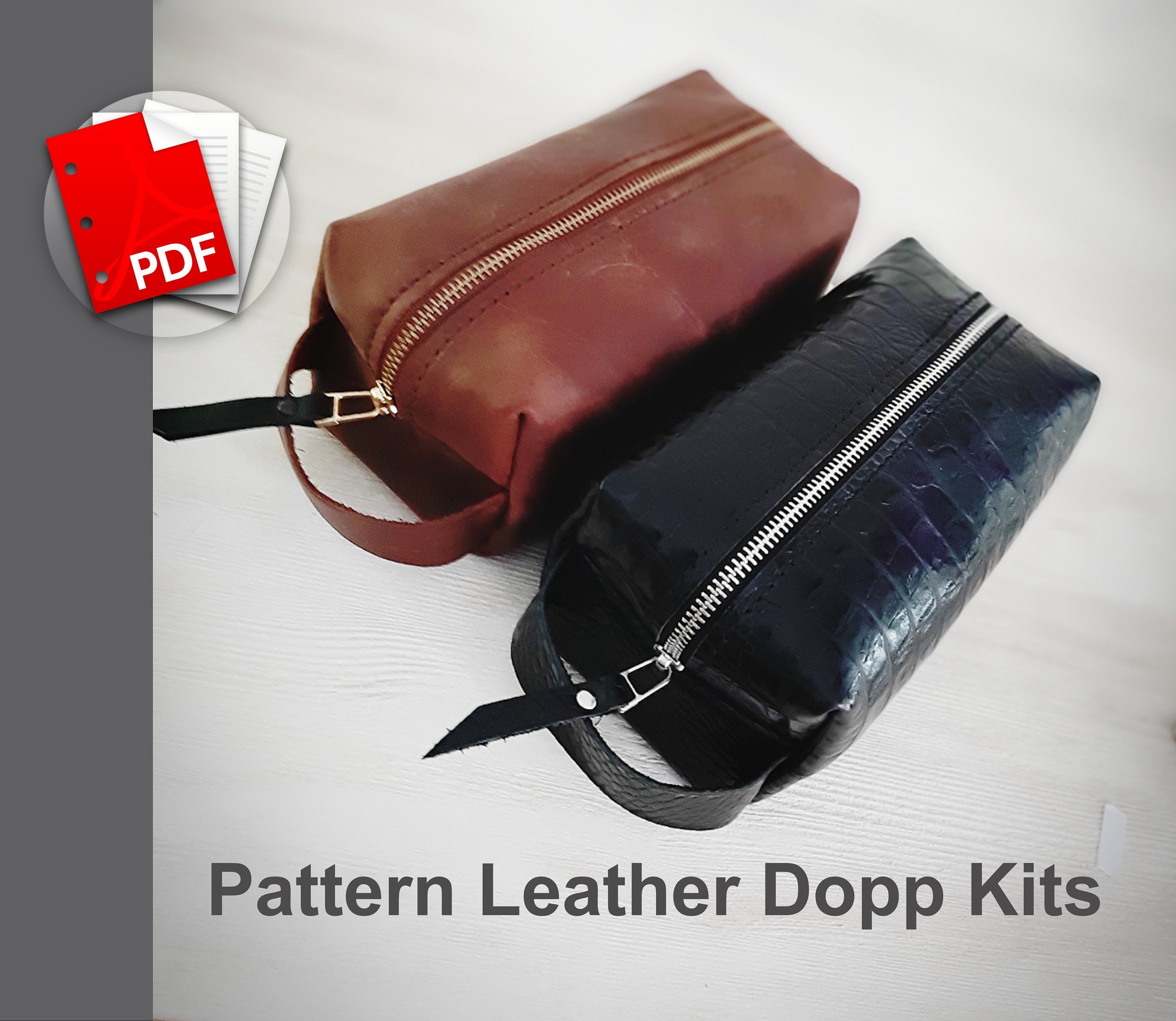 Pattern Leather Dopp Kits PDF Sewing bag pattern Toiletry bag Etsy