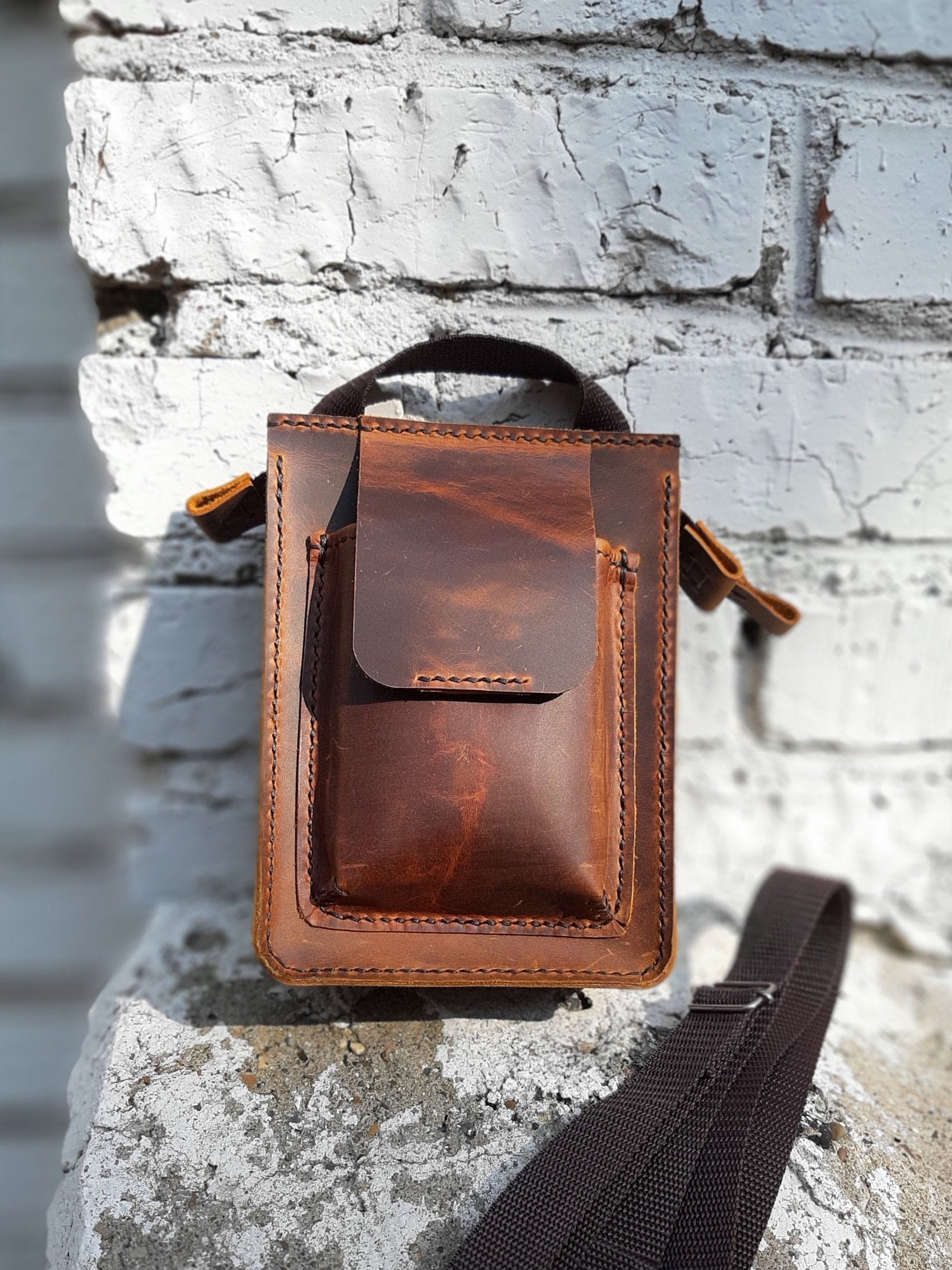 Leather Cross body Bag pattern for Men Sewing DIY Download Etsy