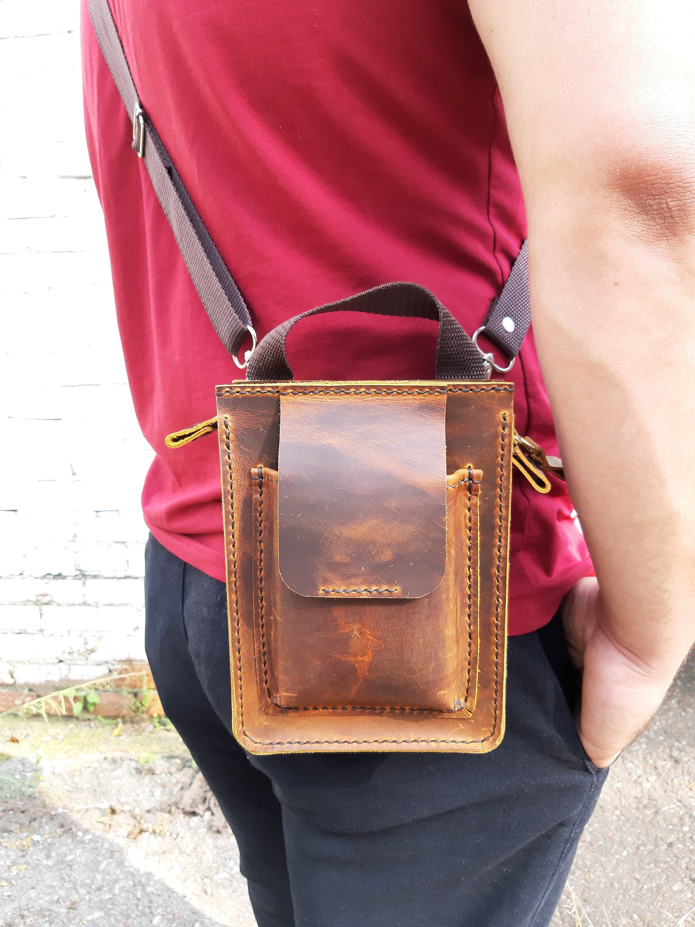 Leather Cross body Bag pattern for Men Sewing DIY Download Etsy