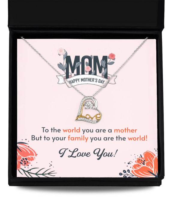 Mom You Are The World Love Dancing Necklace - Mother's Day, Gift for Mom