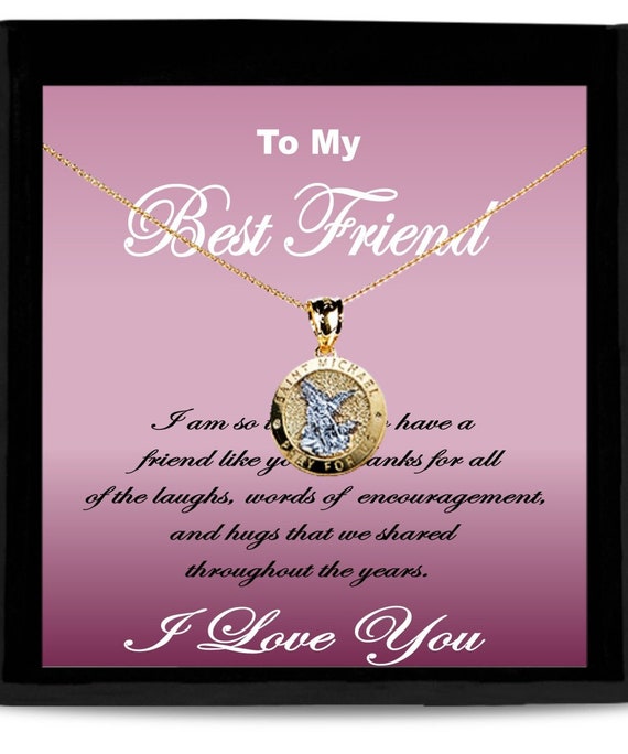 Best Friend I Love You St. Michael Necklace - Gift for friend