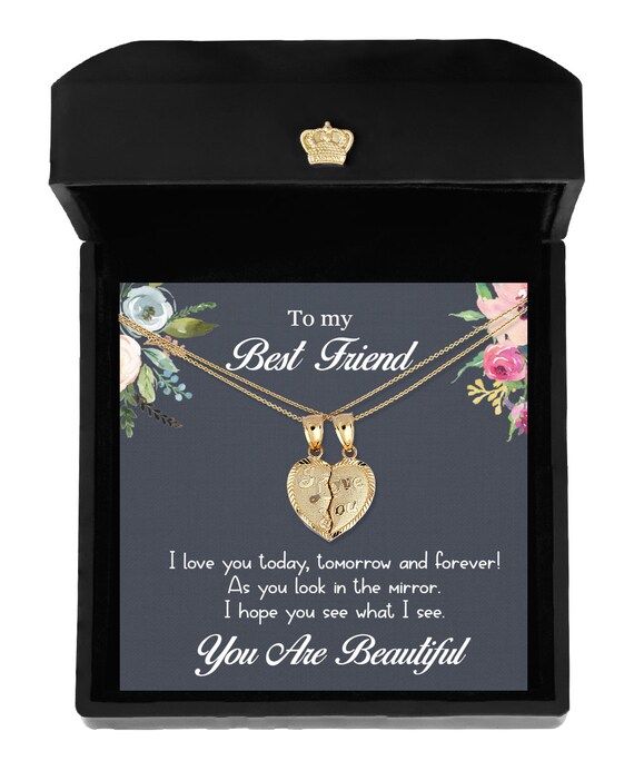 Best Friend You Are Beautiful Breakable Heart Necklace - Gift for best friend