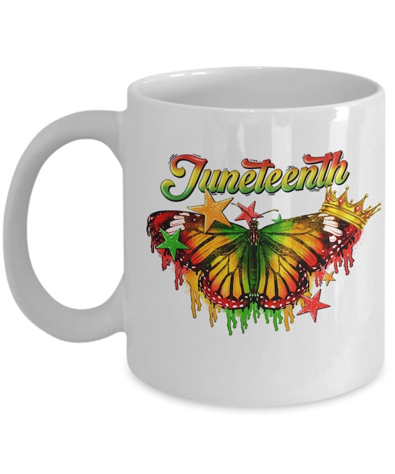 Juneteenth Butterfly Coffee Mug - Holiday Gift, Juneteenth