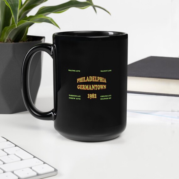 Philadelphia Germantown 1982 Black Coffee Mug
