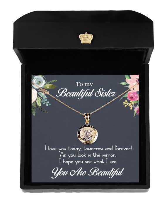 Sister You Are Beautiful Saint Michael Necklace - Gift for sister