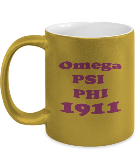 Omega Psi Phi Metallic Mug GBG - Gift for him, Fraternity Gift