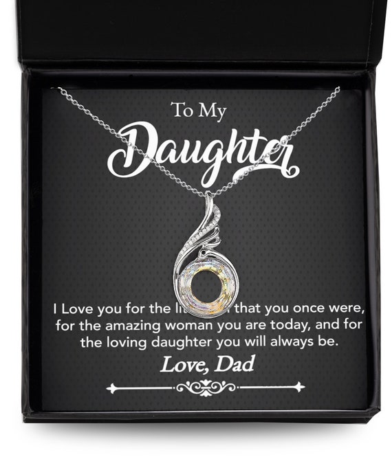 Daughter From Dad Always Rising Phoenix Necklace BWBG - Gift for daughter, Gift from Dad, Christmas Gift