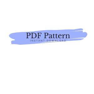 K&ouml;nnte beinhalten: Ein blauer Pinselstrich mit dem Text "PDF Pattern" und "INSTANT DOWNLOAD" in Schwarz.
