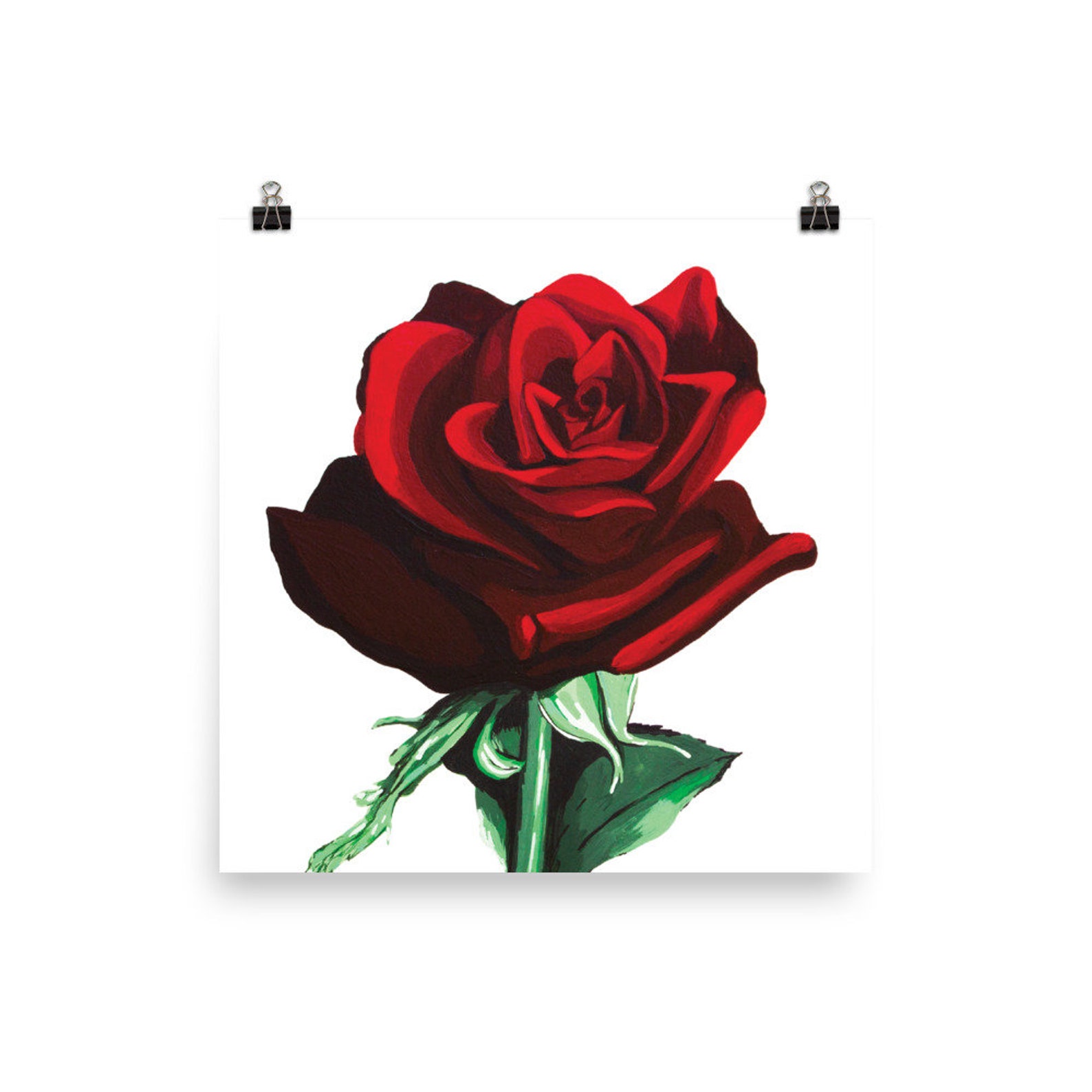 Black Rose Painting Print | Etsy