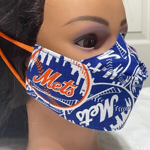 3D New York Mets Face Mask, reusable, washable, comfortable. Mets Baseball MLB | 2 Layers