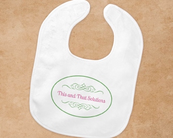 Personalized Baby Bib | Custom Baby Gifts | Baby Shower | Company Logo