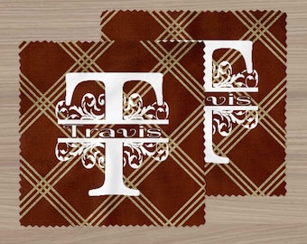 Eyeglass Cleaning Cloth | Custom Accessories | Brown Argyle