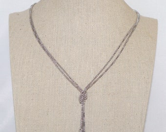 Silpada Sterling Silver Double Strand "Forget Me Knot" Tassel Necklace