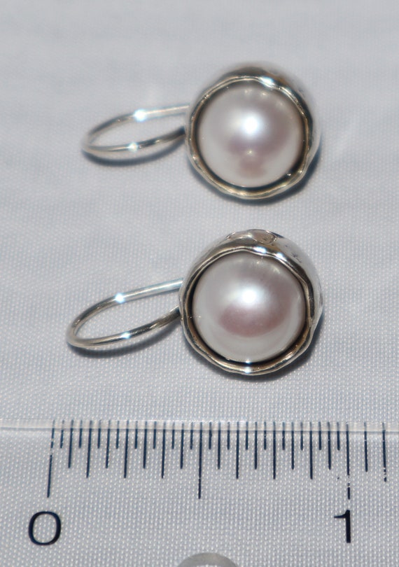 Silpada Sterling Silver Margarite Pearl Earrings … - image 2