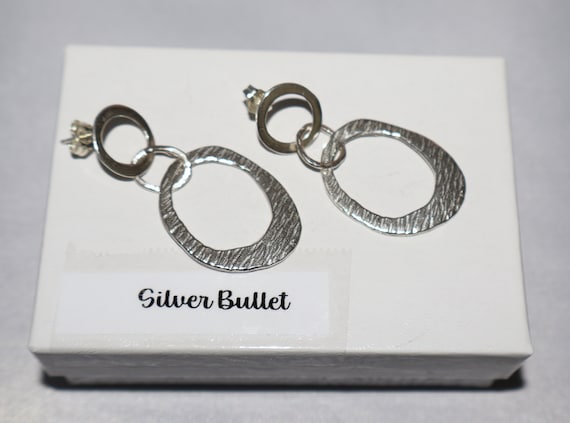 Silpada Textured Interlocking Circle Sterling Sil… - image 1