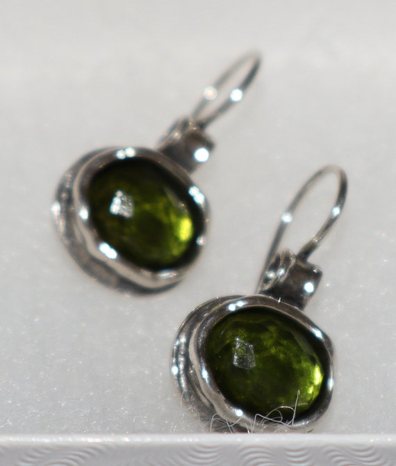 Silpada Sterling Silver Hammered Green Glass "Dai… - image 2
