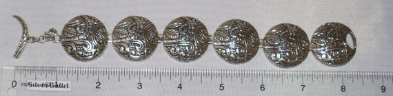 Silpada Ancient Scrolls Oxidized Disk Link Toggle… - image 9