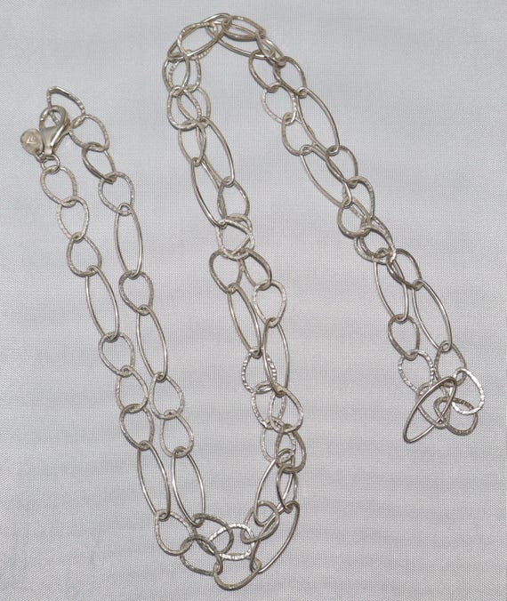 Silpada 31" Hammered Links "In The Loop" Sterling… - image 3
