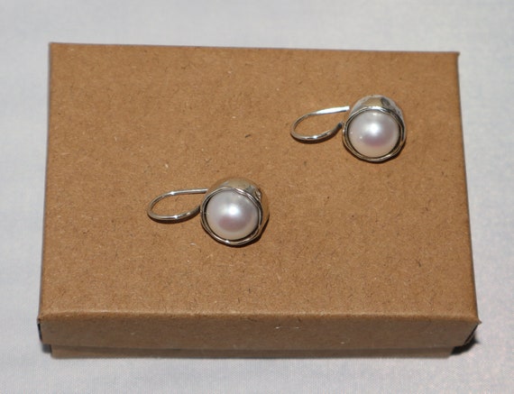 Silpada Sterling Silver Margarite Pearl Earrings … - image 1