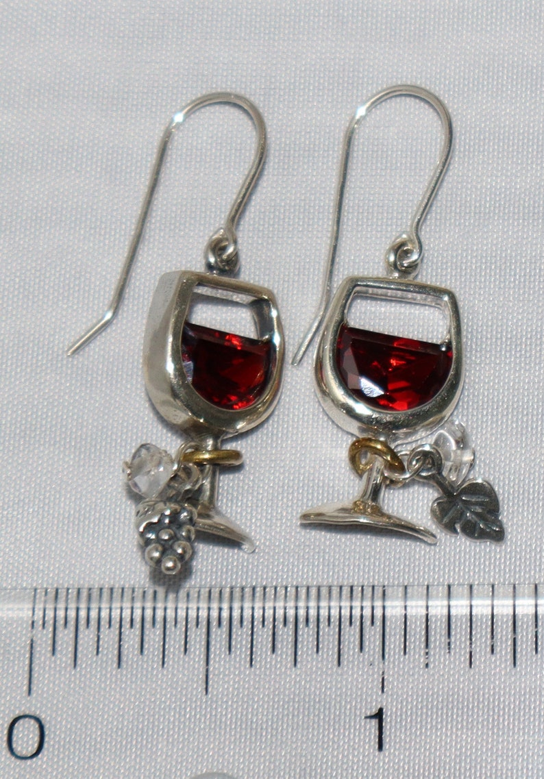 Silpada Sterling Silver Red Wine Glass Earrings With Charms W1932 Etsy