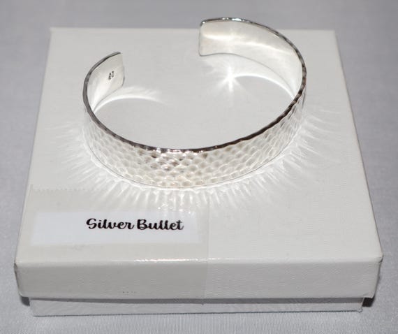 Silpada Hammered Solid Cuff Textured Sterling Sil… - image 1