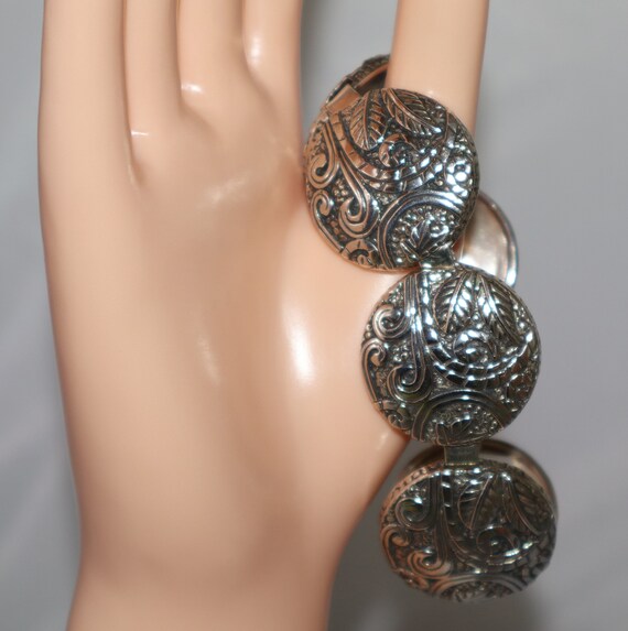 Silpada Ancient Scrolls Oxidized Disk Link Toggle… - image 7