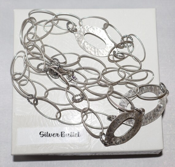 Silpada Hammered Oxidized Oval Link 35-inch Sterling Silver  Silpada Hammered Oval Link Necklace main image 0