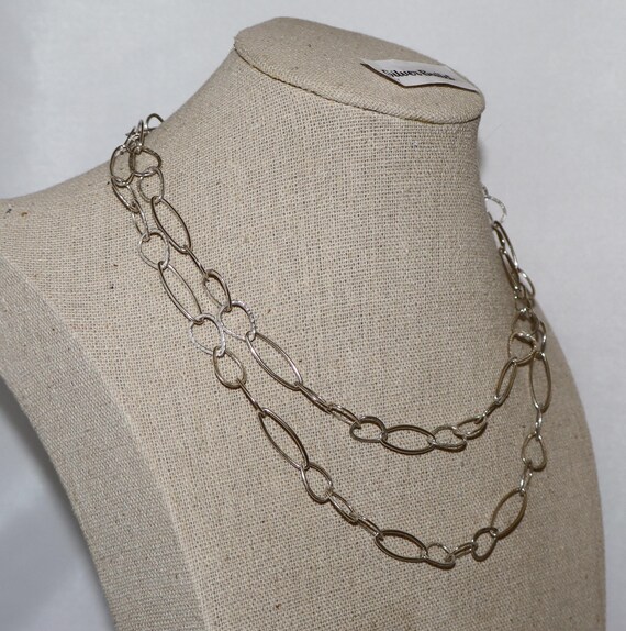 Silpada 31" Hammered Links "In The Loop" Sterling… - image 2