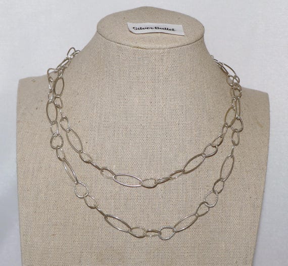 Silpada 31" Hammered Links "In The Loop" Sterling… - image 1