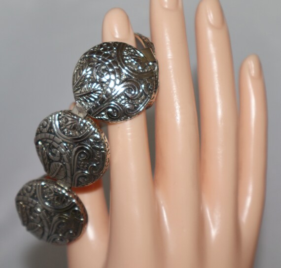 Silpada Ancient Scrolls Oxidized Disk Link Toggle… - image 6