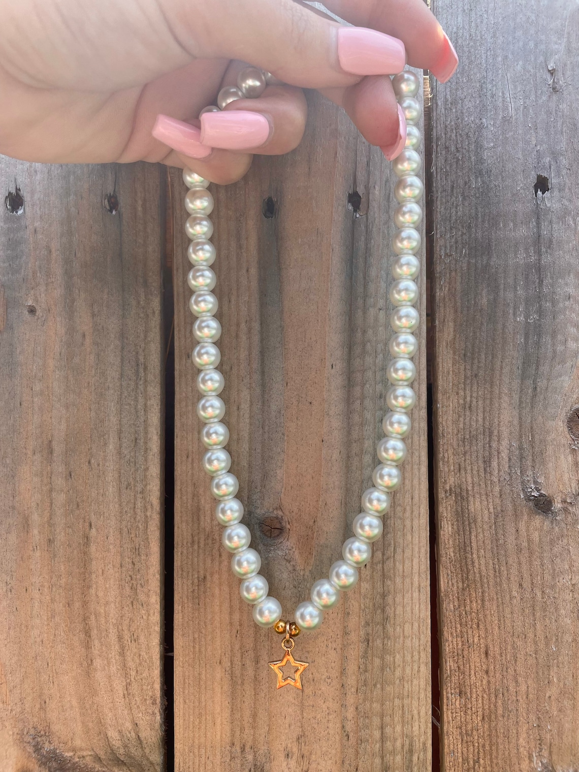 Pearl Necklace / Star Charm Necklace / Y2k Jewelry / Star Etsy