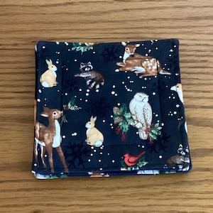 Quilted Cotton Coasters, Set of 4, Cotton Coasters, Mug Mats, Wine Glass Coasters