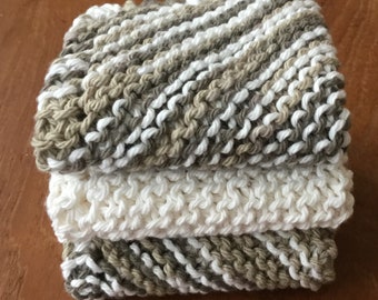 Hand Knit Dishcloths, Cotton Dishcloths, Spa Cloths, Kitchen Cloths, Hostess Gift