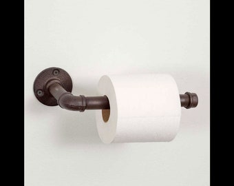 Industrial Steampunk Pipe Toilet Paper Holder Rustic Farmhouse Decor