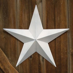 Farmhouse Country White Barn Star- 12,18,24&quot; Raised Design