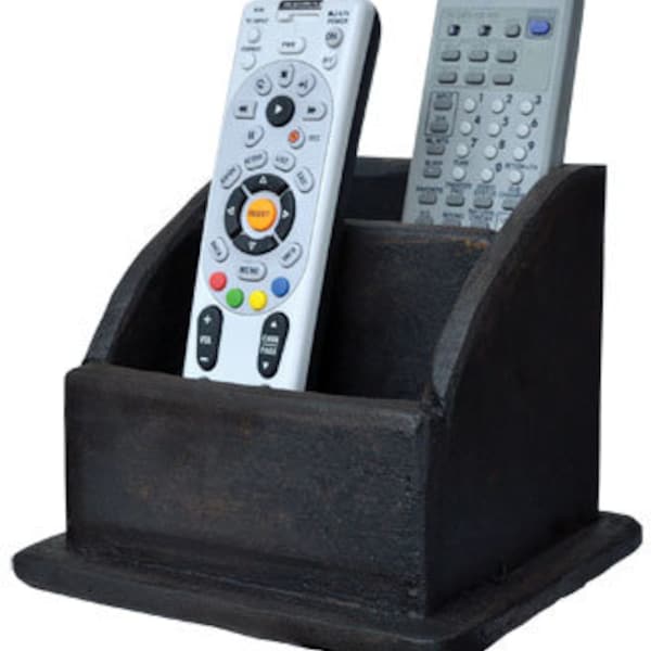 Rustic Country Double Wood Remote Control Holder