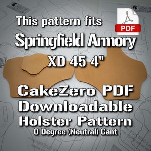 Può includere: Un modello di fondina scaricabile in formato PDF per una pistola Springfield Armory XD 45 4". Il modello è per una fondina con inclinazione neutra (0 gradi). Il modello è disponibile per il download da CakeZero.