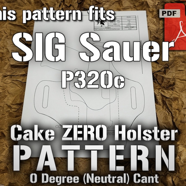 This pattern fits SIG Sauer P320c | EDC Cake Zero Pancake Holster Pattern | Digital Pattern