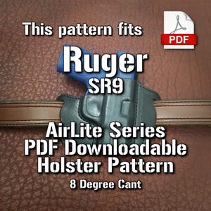 This pattern fits Ruger SR9 | Digital Pattern | Leather Pancake Retention Holster | 8 Degree Cant