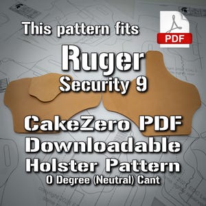 PDF Holster Pattern fits Ruger Security 9 | EDC CakeZero Pancake Holster | Digital Holster Pattern Download | 0 Degree Cant