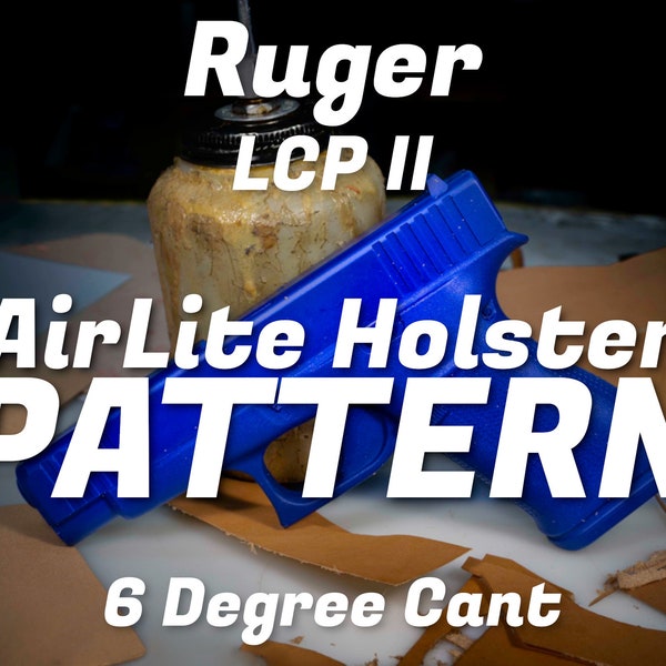 This pattern fits Ruger LCP II | Digital Pattern | Leather Pancake Retention Holster | 6 Degree Cant