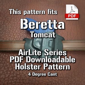 Este patrón se adapta a Beretta Tomcat / Patrón digital / Funda de retención de cuero tipo panqueque / Inclinación de 4 grados