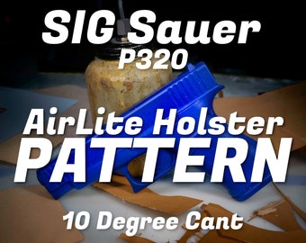 This pattern fits Sig P320 | Digital Pattern | Leather Pancake Retention Holster | 10 Degree Cant