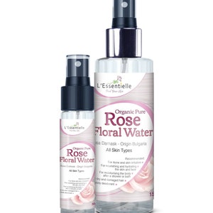 Organic Pure Rose Water Bulgaria Rosa Damascena Hydrosol DUO Pocket Size 30ml & 150ml All Natural Damask Rose Floral water harvested at Dew